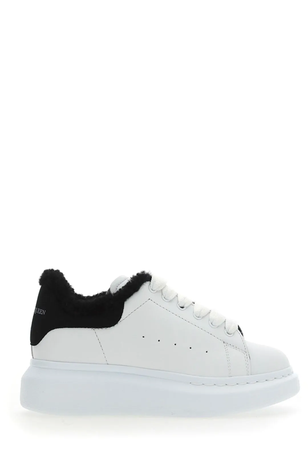 Alexander McQueen Kids Faux-Fur Trim Low-Top Sneakers