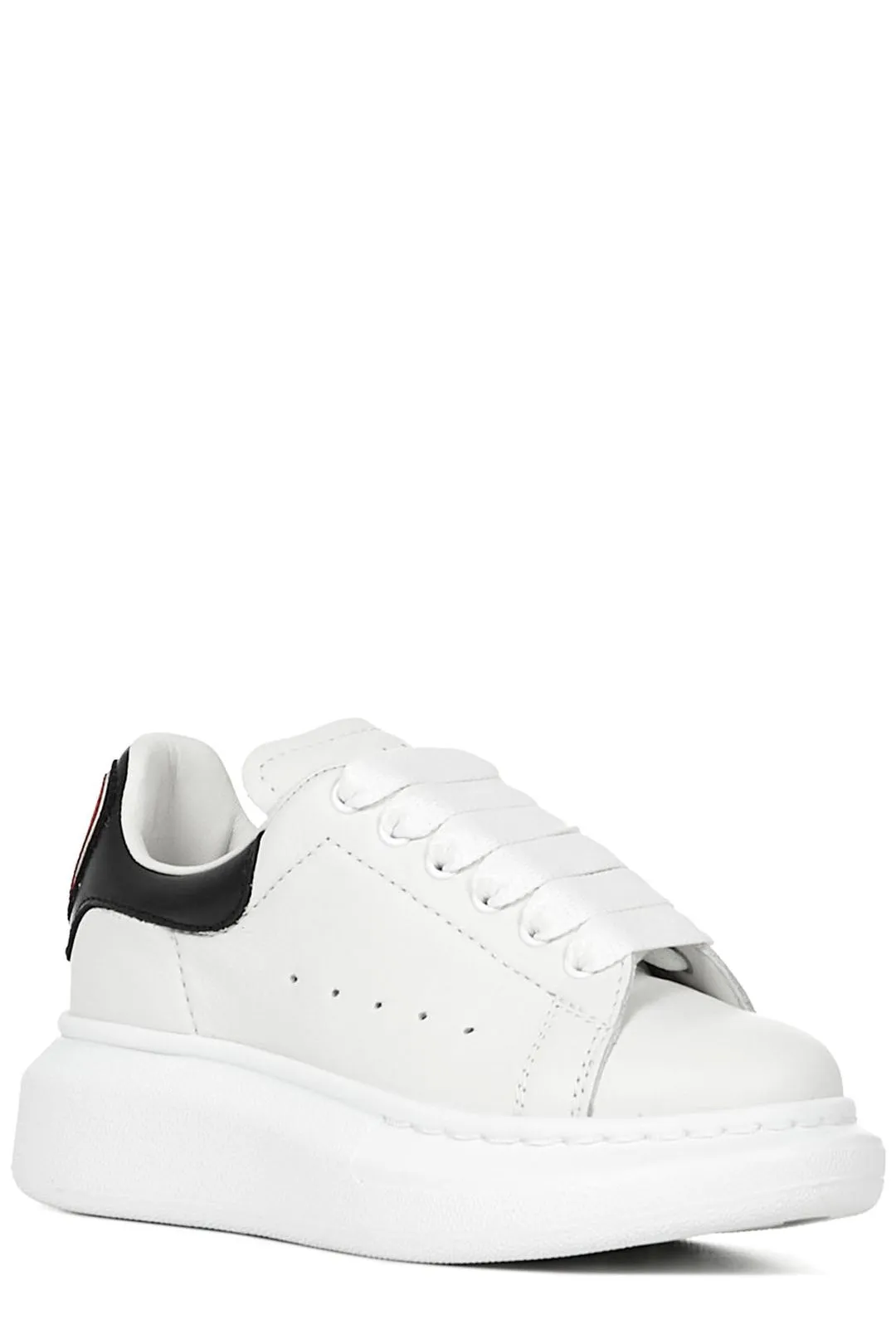 Alexander McQueen Kids Heart Patch Lace-Up Sneakers