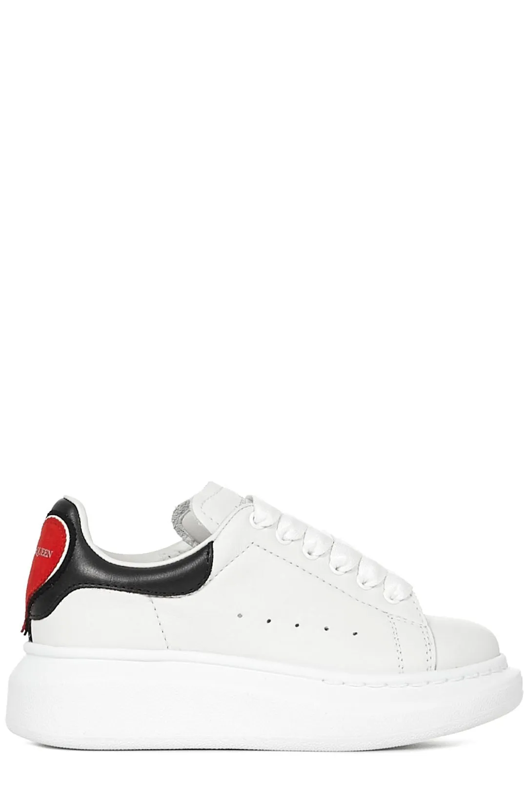 Alexander McQueen Kids Heart Patch Lace-Up Sneakers