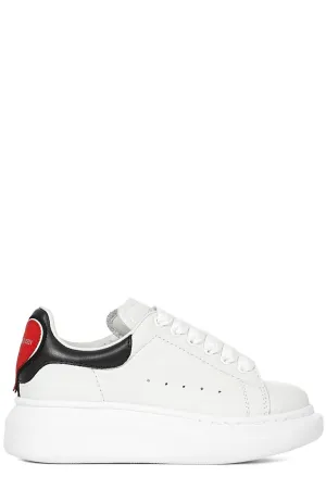 Alexander McQueen Kids Heart Patch Lace-Up Sneakers