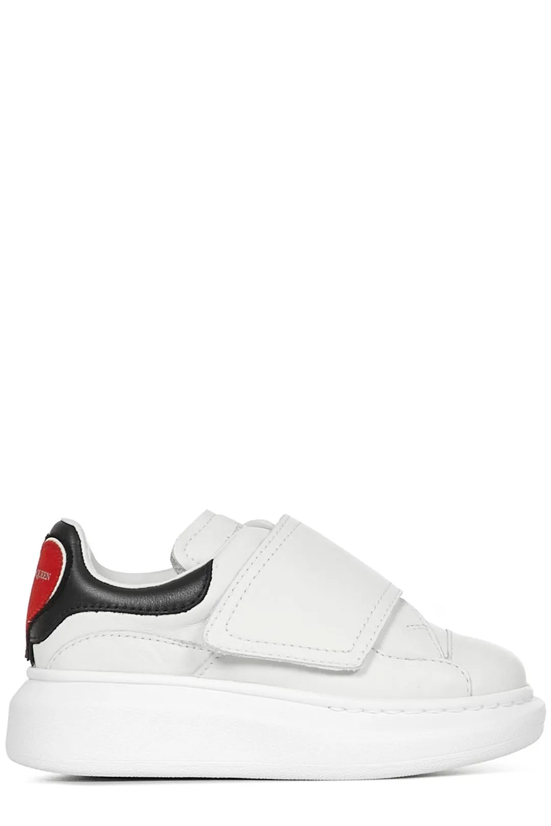 Alexander McQueen Kids Heart Patch Touch Strap Sneakers