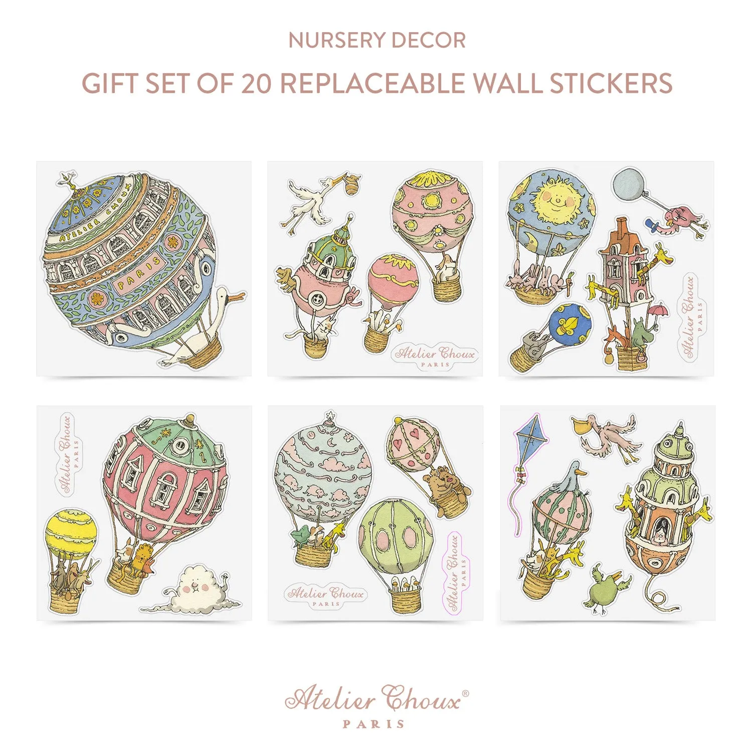 Atelier Choux Replaceable Wall Stickers 40 Stickers