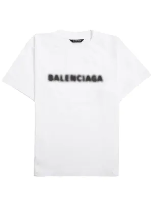 Balenciaga Kids Blurred Logo Printed T-Shirt