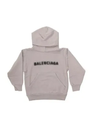 Balenciaga Kids Blurry Logo Printed Long-Sleeved Hoodie