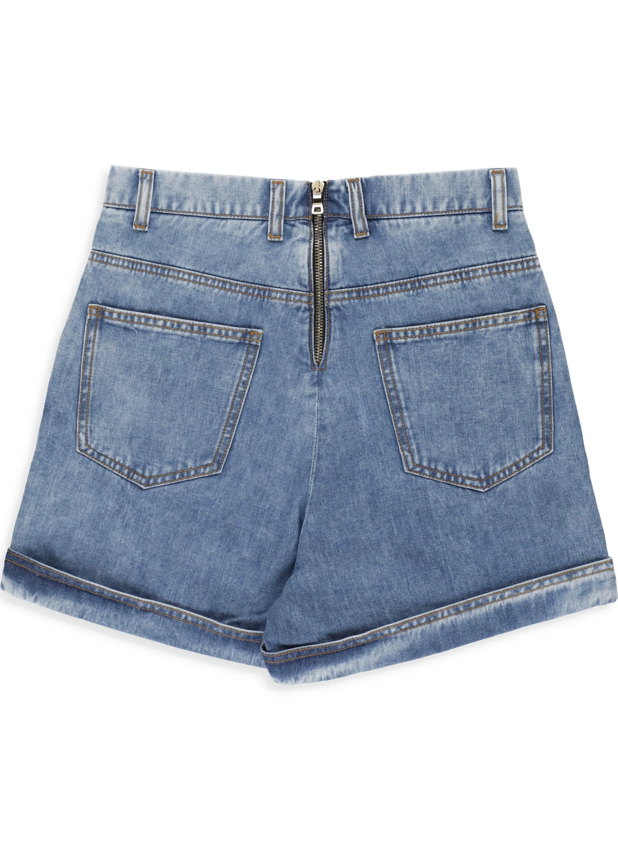 Balmain Kids Buttoned Denim Shorts