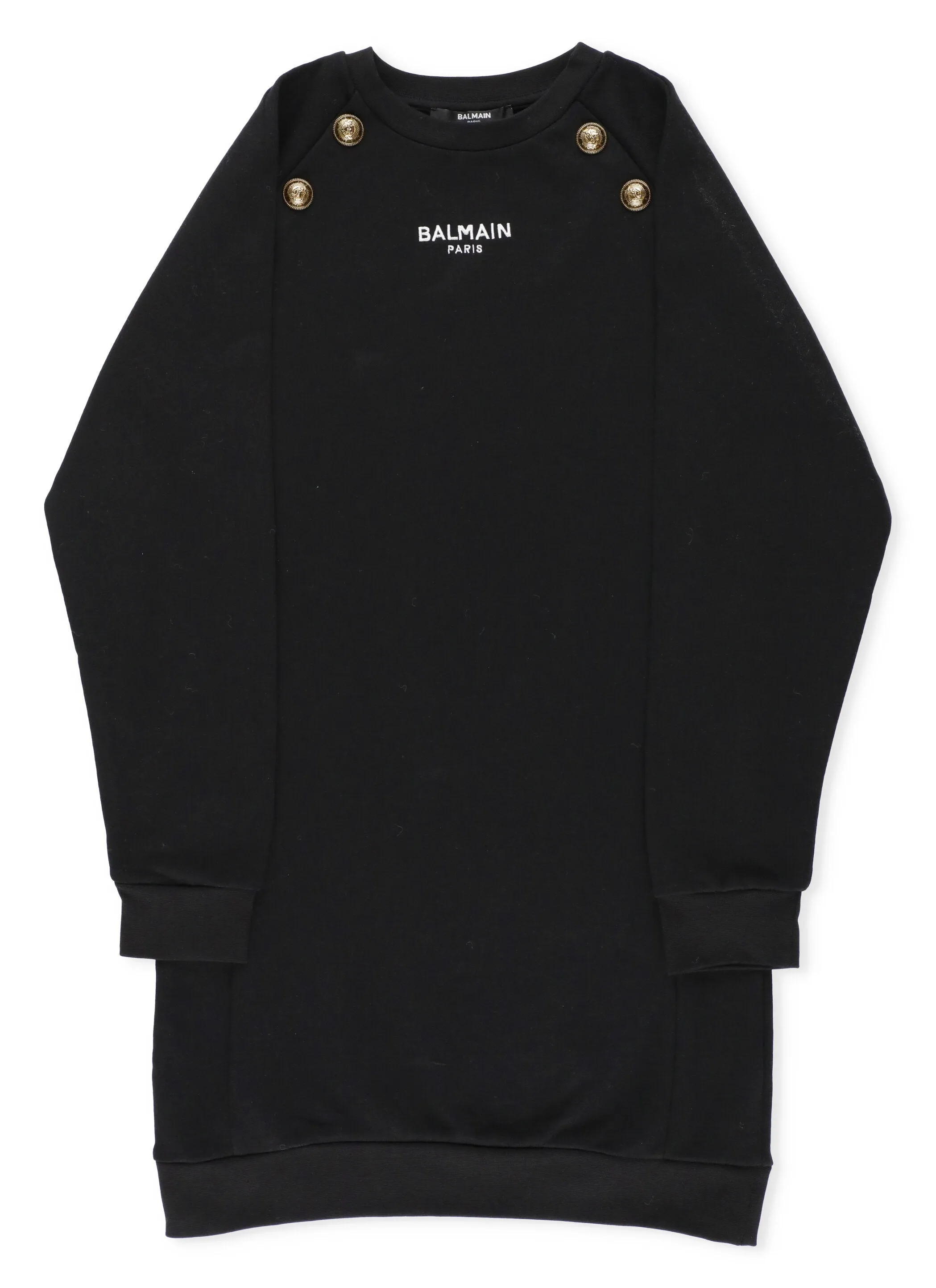 Balmain Kids Buttoned Logo Print Dress