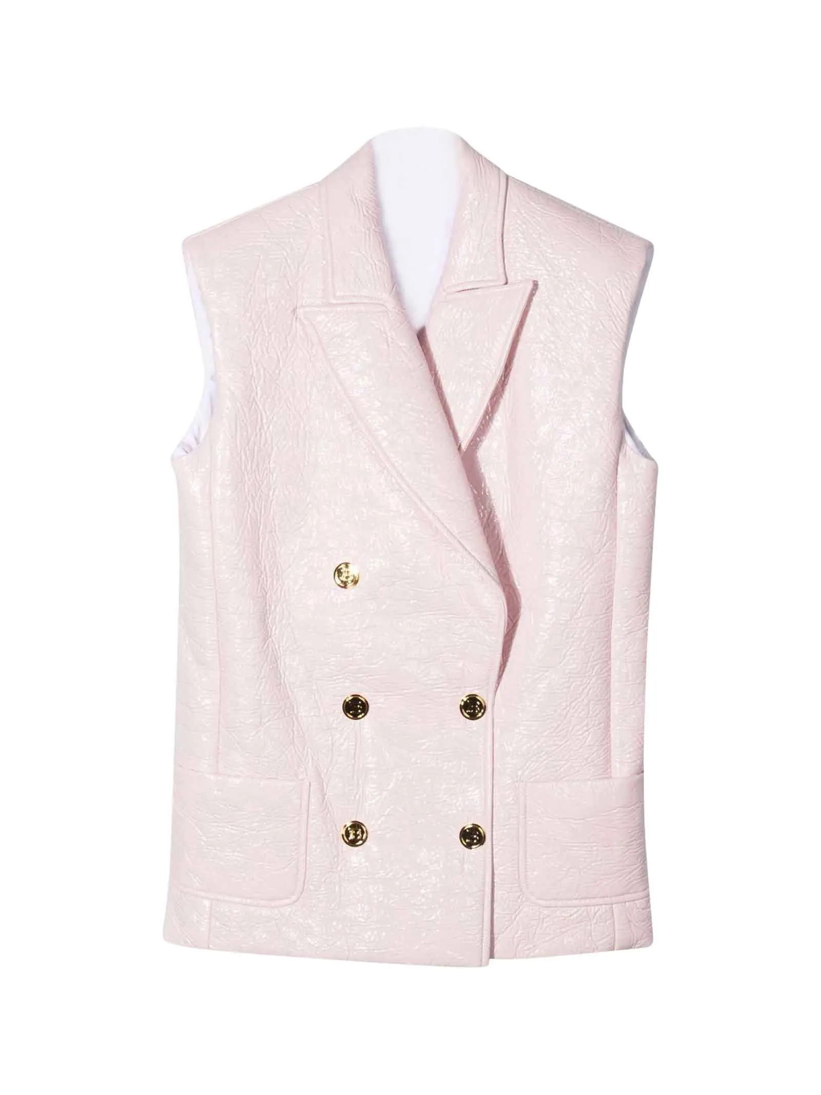 Balmain Kids Crinkled Effect Double-Breasted Vest