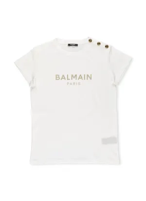 Balmain Kids Logo Detailed Crewneck T-Shirt