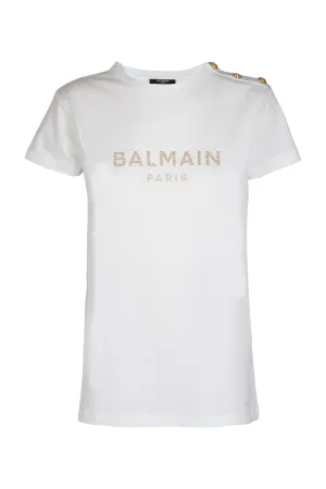 Balmain Kids Logo Detailed Crewneck T-Shirt