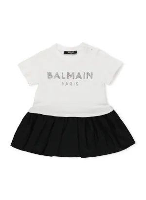 Balmain Kids Logo Embellished T-Shirt Dress