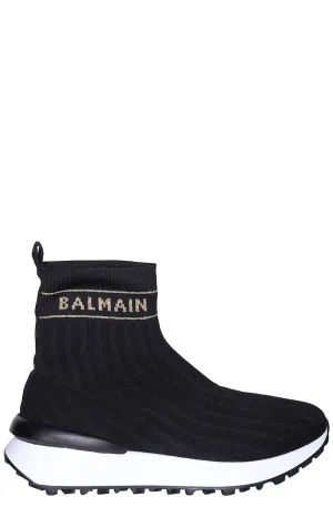 Balmain Kids Logo Intarsia Sneakers