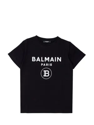 Balmain Kids Logo Print Crewneck T-Shirt