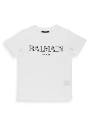 Balmain Kids Logo Print Crewneck T-Shirt