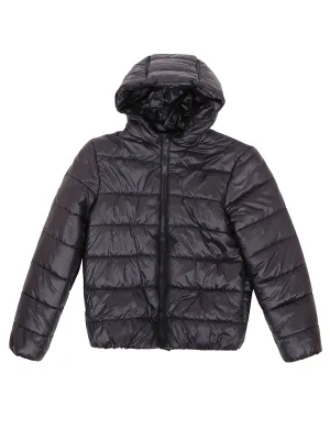 Balmain Kids Logo Print Hooded Down Jacket