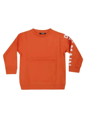 Balmain Kids Logo Printed Crewneck Sweatshirt