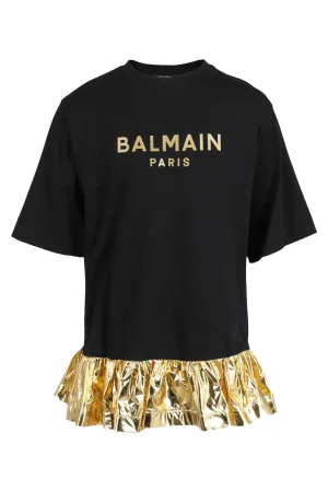 Balmain Kids Logo Printed Crewneck T-Shirt Dress