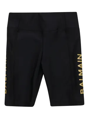 Balmain Kids Logo Printed Cycling Shorts