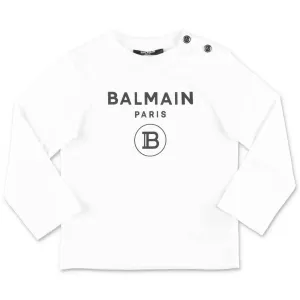 Balmain Kids Logo Printed Long Sleeve T-Shirt