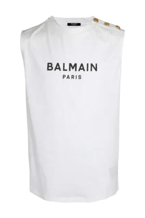 Balmain Kids Logo Printed Sleeveless Top