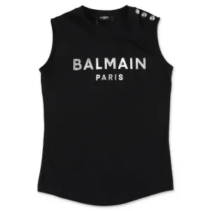 Balmain Kids Logo Printed Tank Top