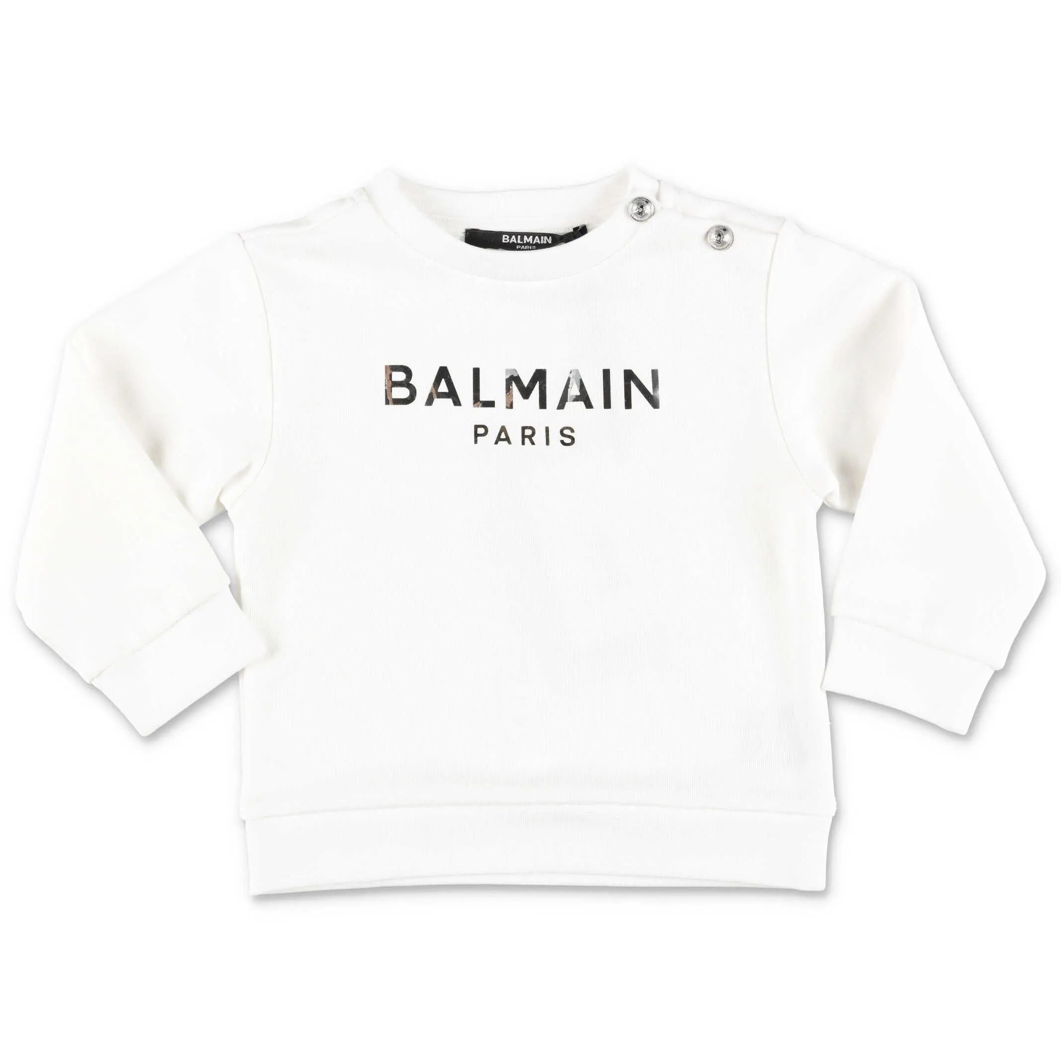 Balmain Kids Metallic Logo Printed Sweatshirt