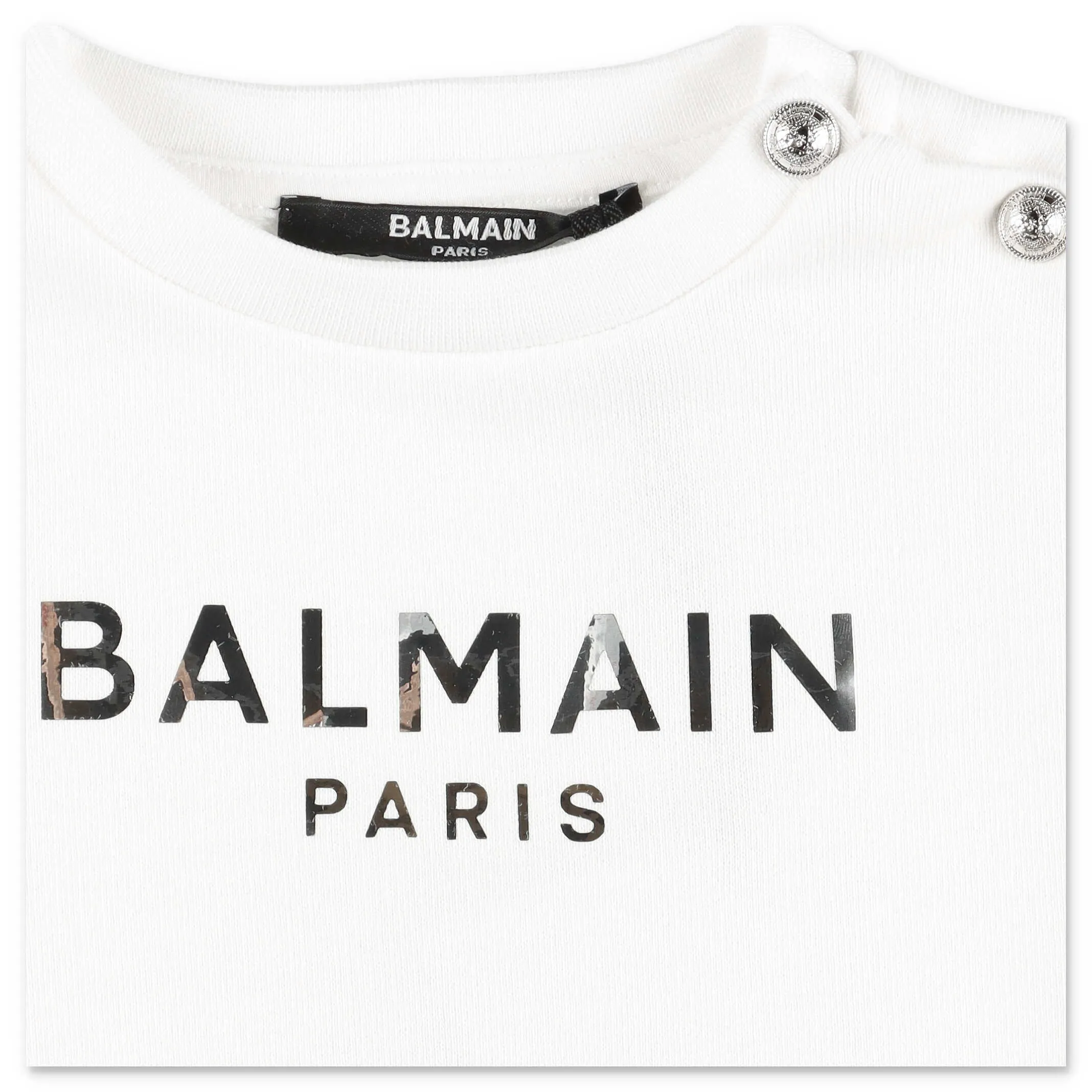 Balmain Kids Metallic Logo Printed Sweatshirt