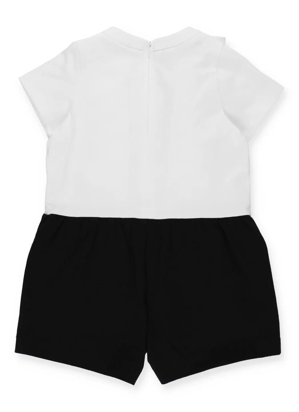 Balmain Kids Ruffle Detail Two-Tone Playsuit