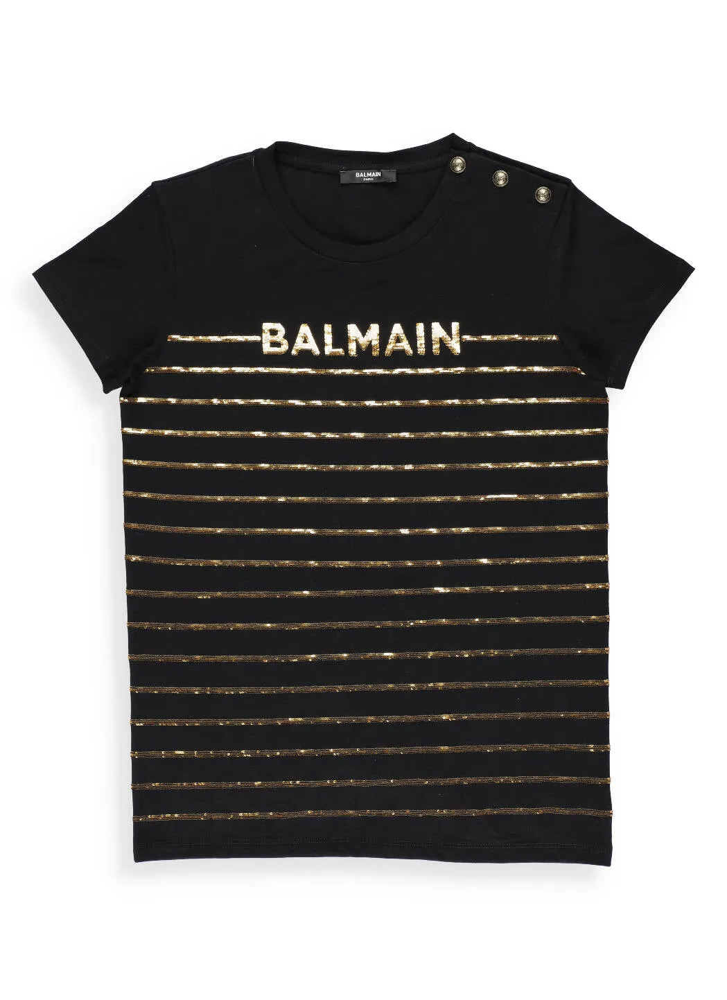 Balmain Kids Sequin Striped T-Shirt