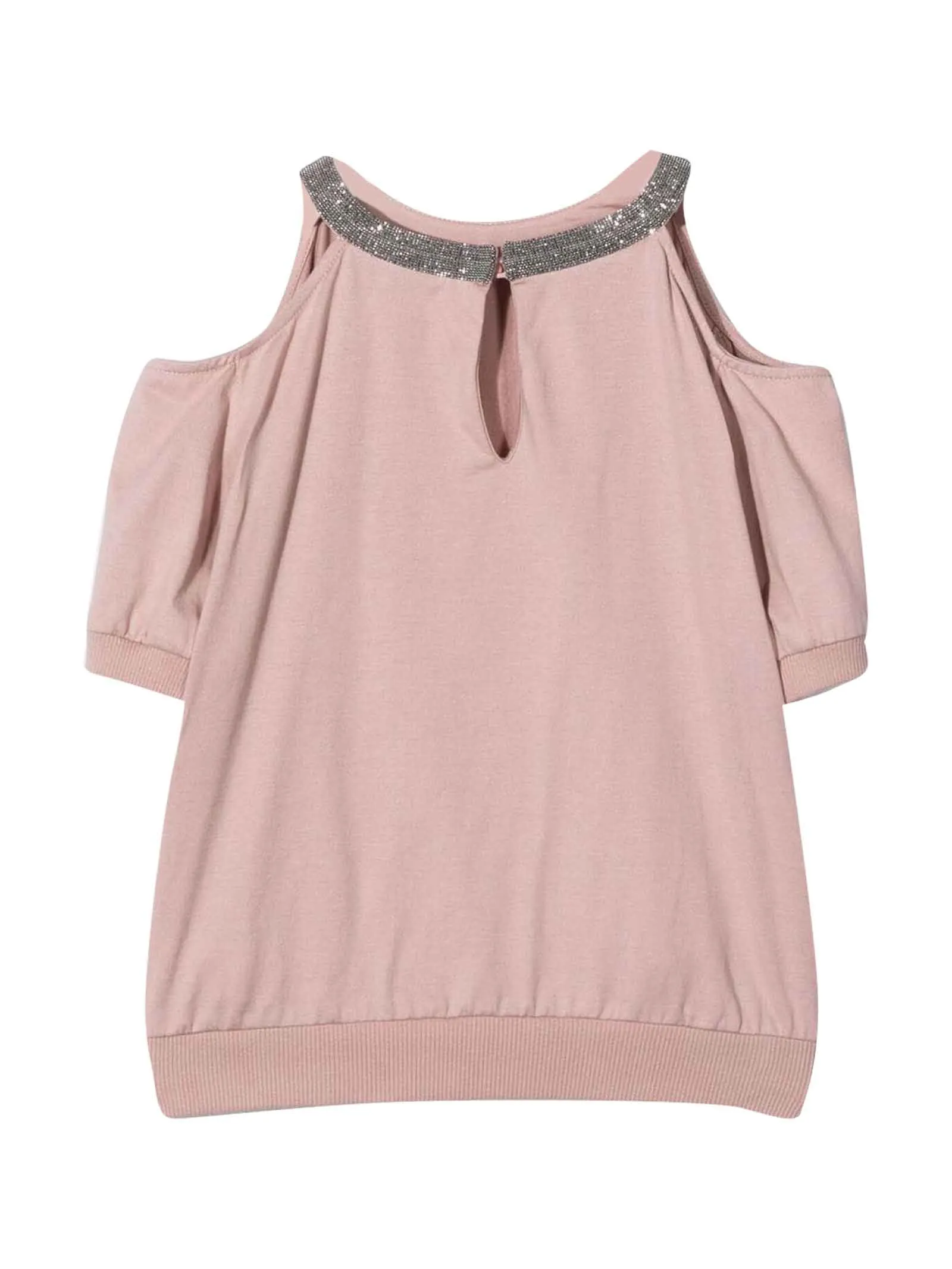 Brunello Cucinelli Kids Cut-Out Crewneck T-Shirt