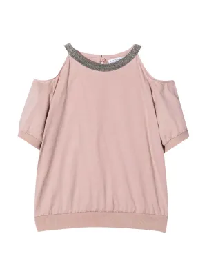 Brunello Cucinelli Kids Cut-Out Crewneck T-Shirt