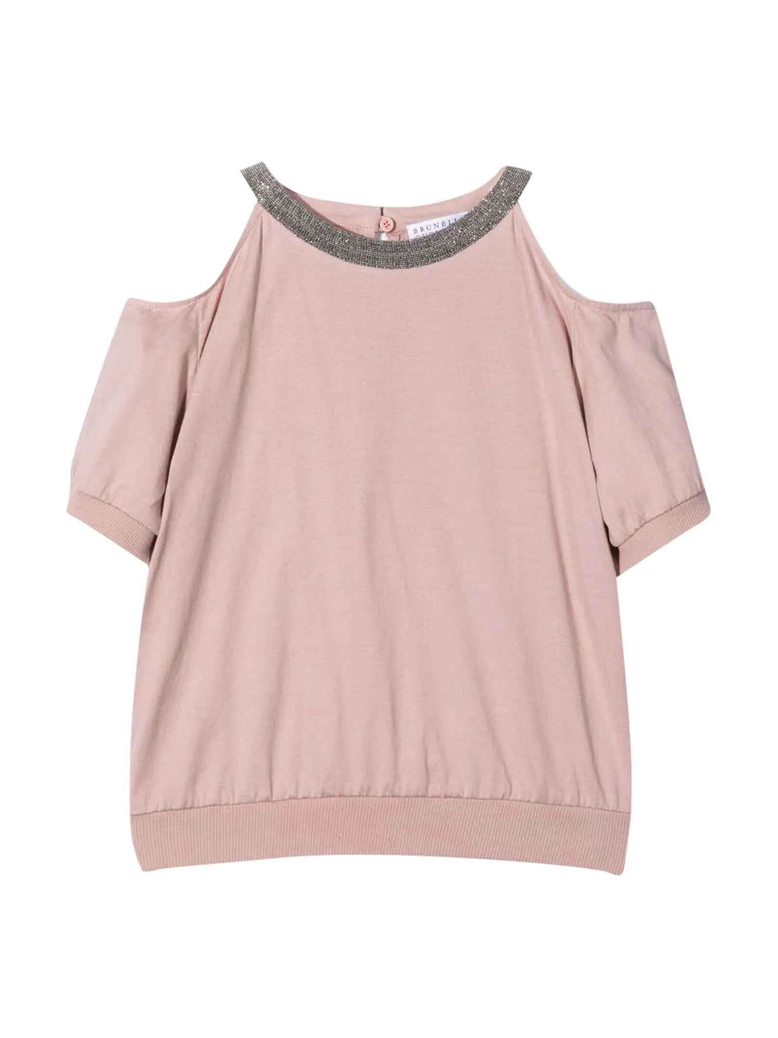 Brunello Cucinelli Kids Cut-Out Crewneck T-Shirt
