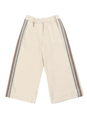 Brunello Cucinelli Kids Side Stripe Wide Leg Pants