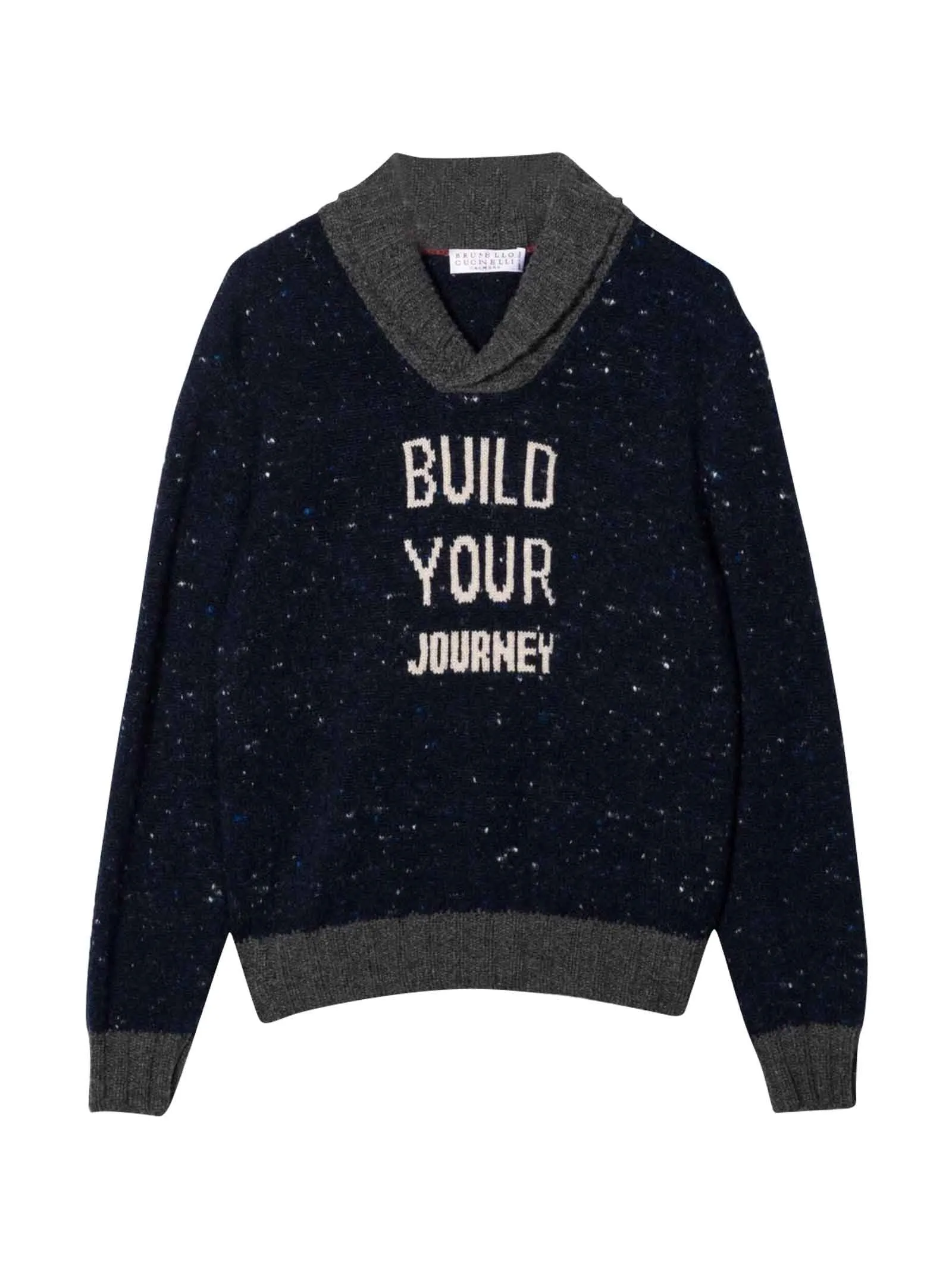 Brunello Cucinelli Kids Slogan Jacquard Jumper