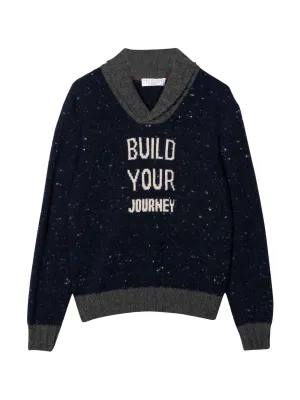 Brunello Cucinelli Kids Slogan Jacquard Jumper