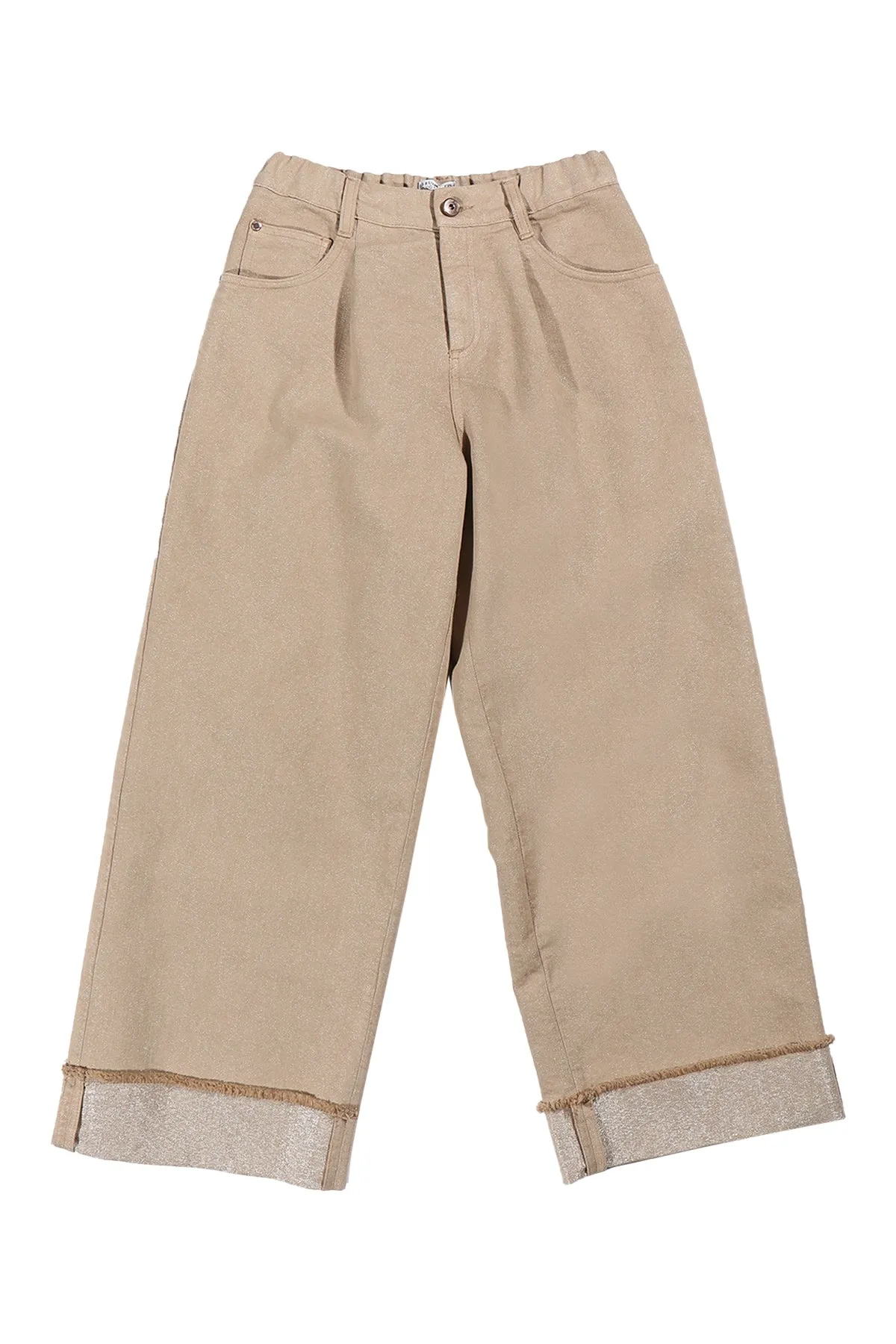 Brunello Cucinelli Kids Wide Leg Cuffed Pants