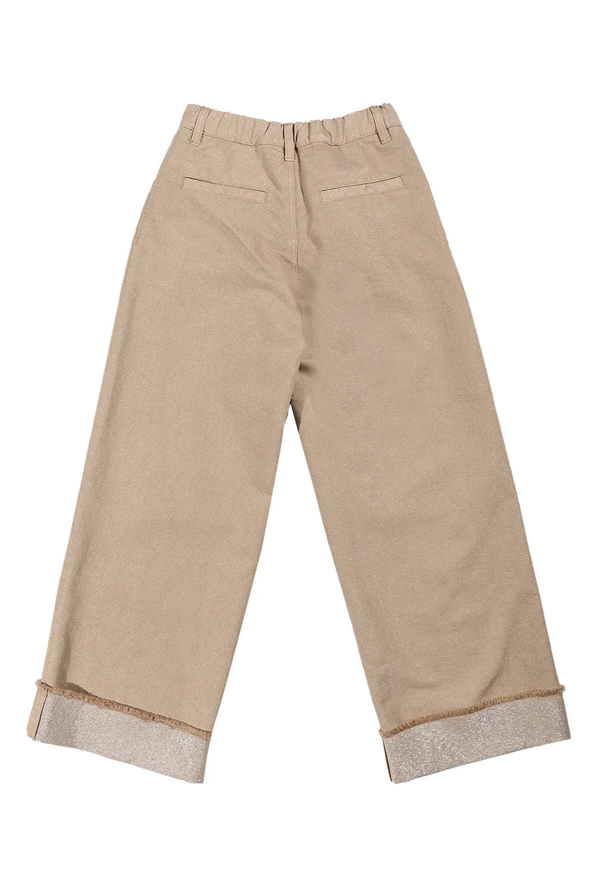 Brunello Cucinelli Kids Wide Leg Cuffed Pants