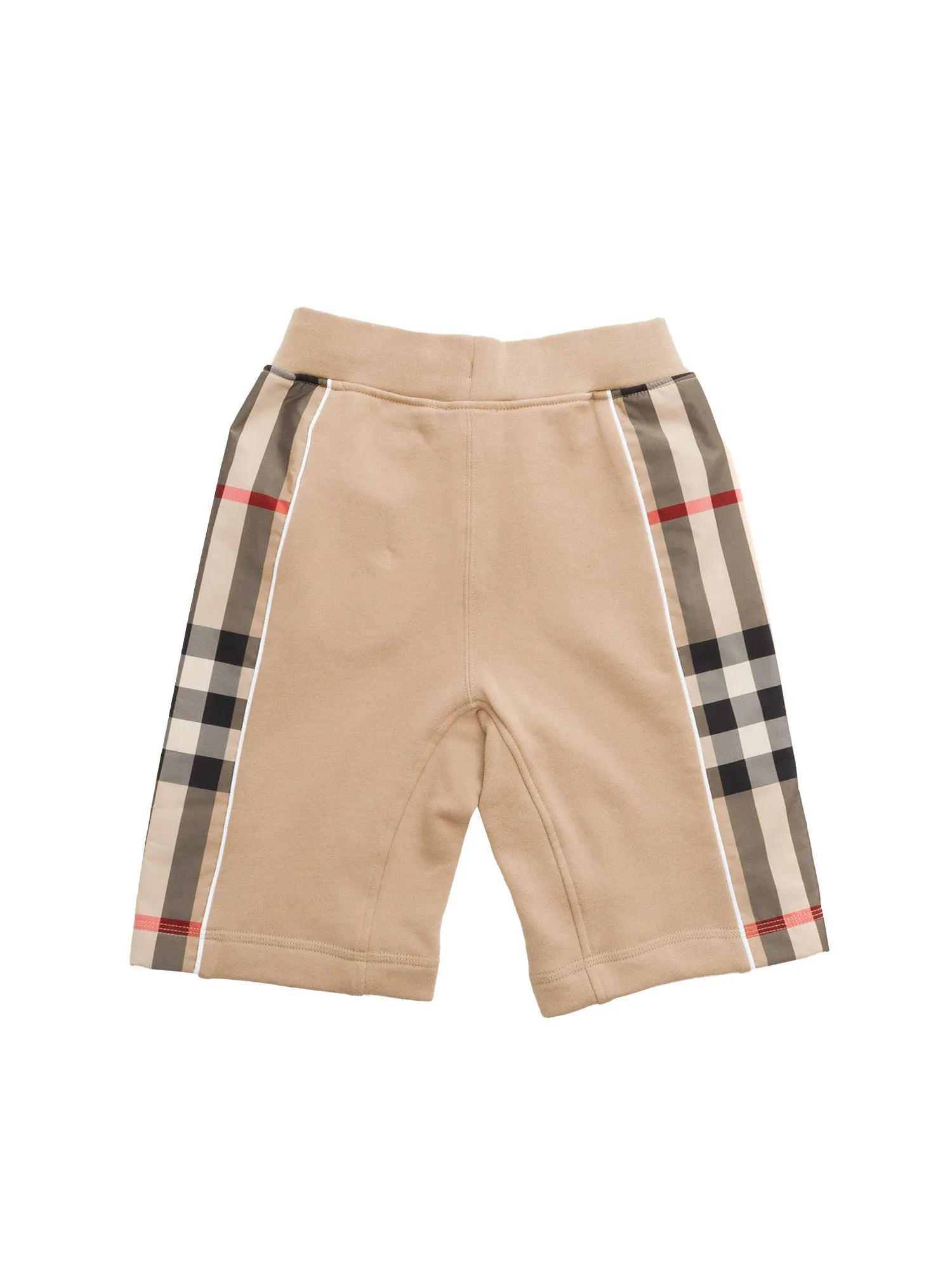 Burberry Kids Check Panelled Straight Leg Track Shorts