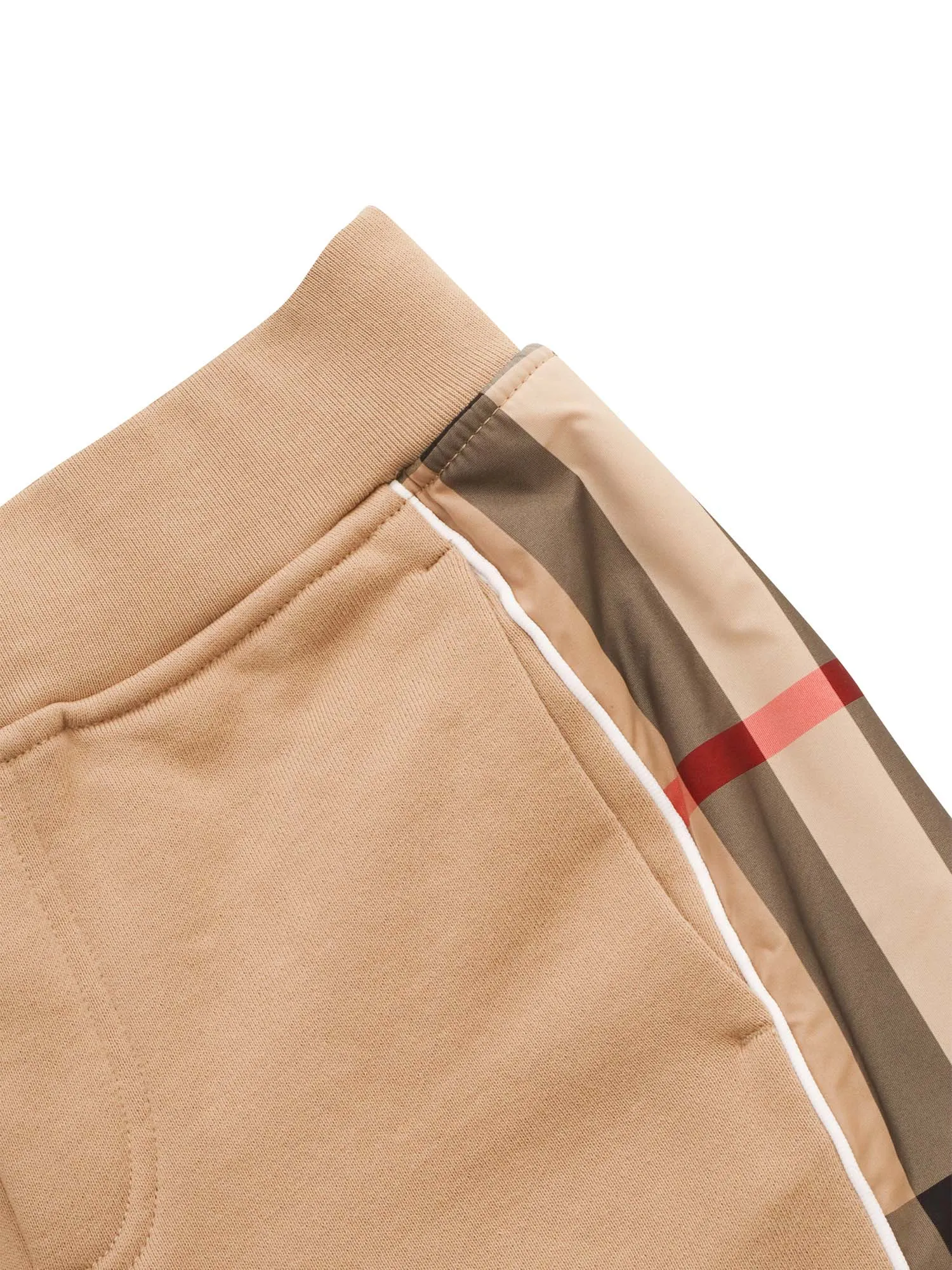 Burberry Kids Check Panelled Straight Leg Track Shorts