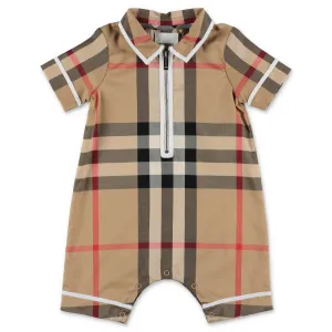 Burberry Kids Check Print Jumpsuit