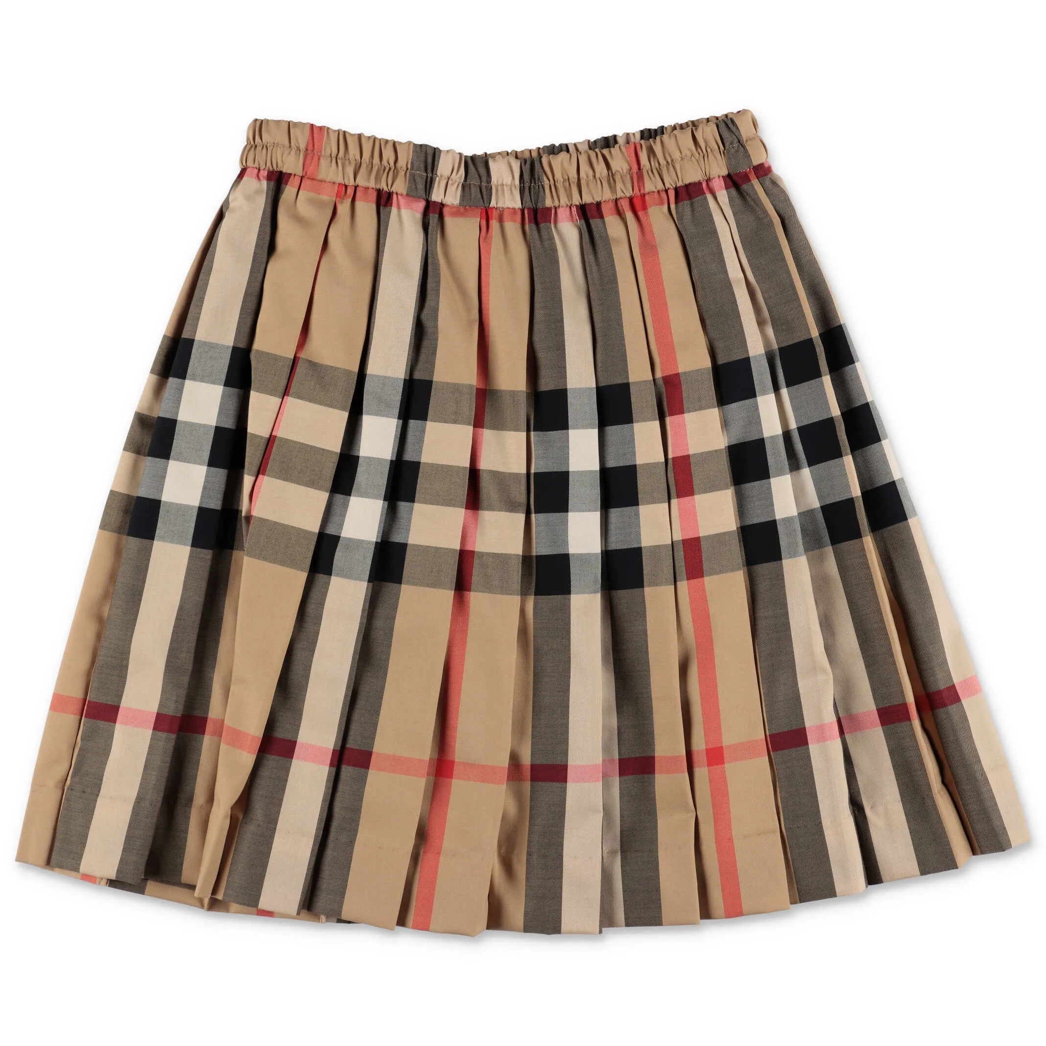 Burberry Kids Check Print Pleated Skirt