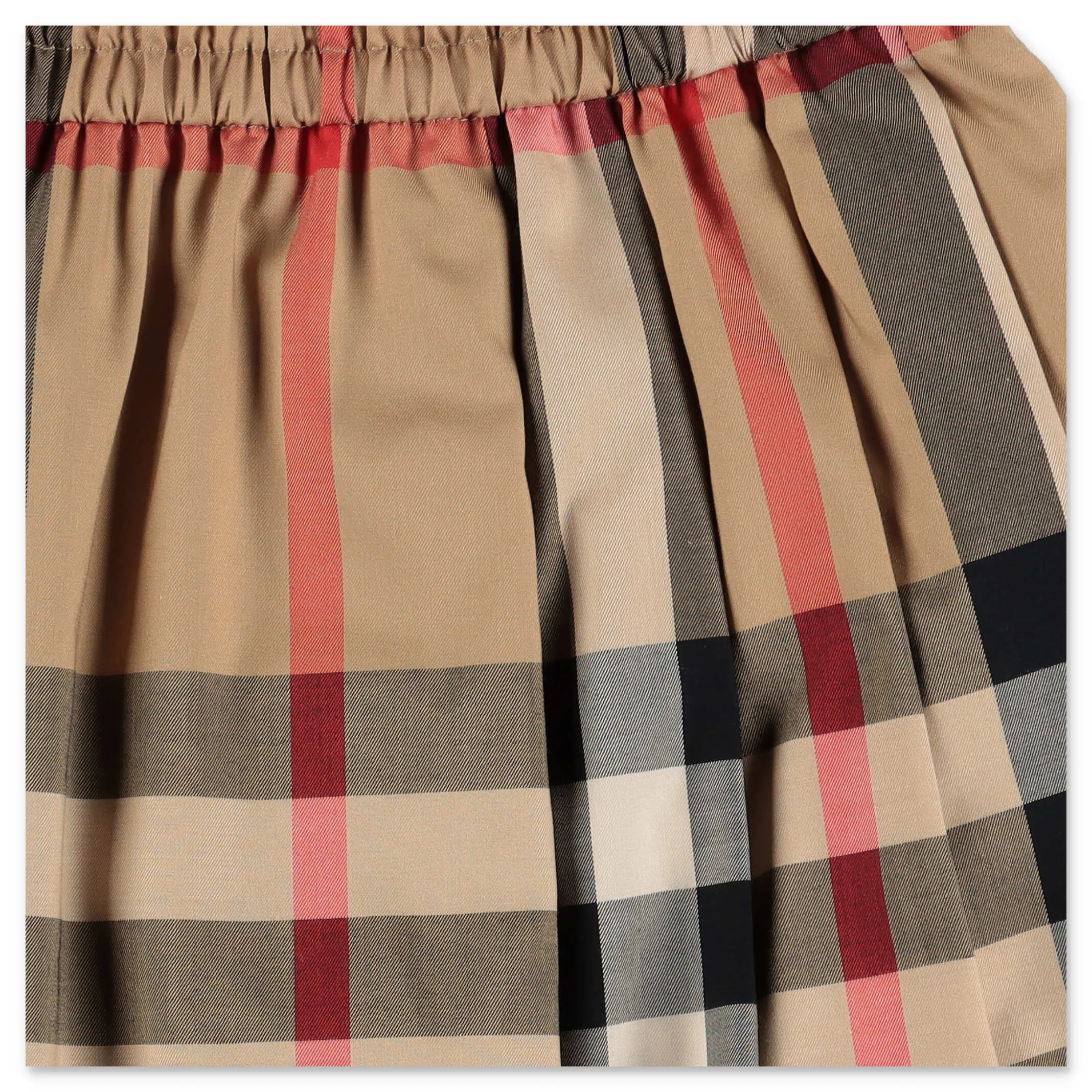 Burberry Kids Check Print Pleated Skirt