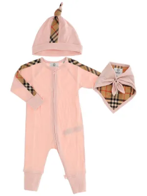 Burberry Kids Check Trim Three-Piece Baby Gift Set