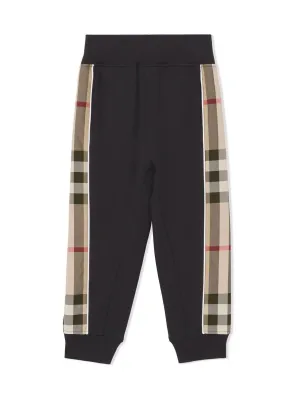 Burberry Kids Checked Panelled Sweatpants