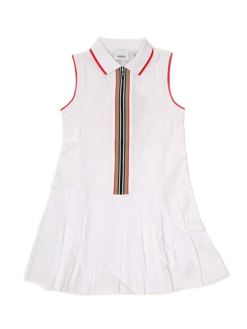Burberry Kids Icon Stripe Zip-Front Polo Dress