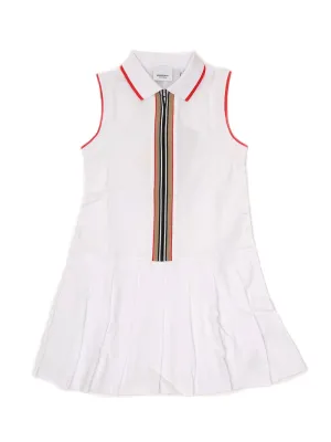 Burberry Kids Icon Stripe Zip-Front Polo Dress