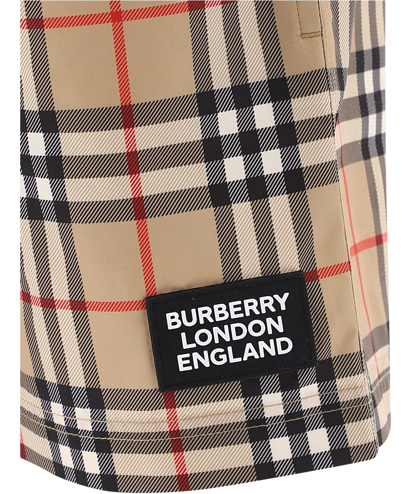 Burberry Kids Logo Appliqu Vintage Check Swim Shorts