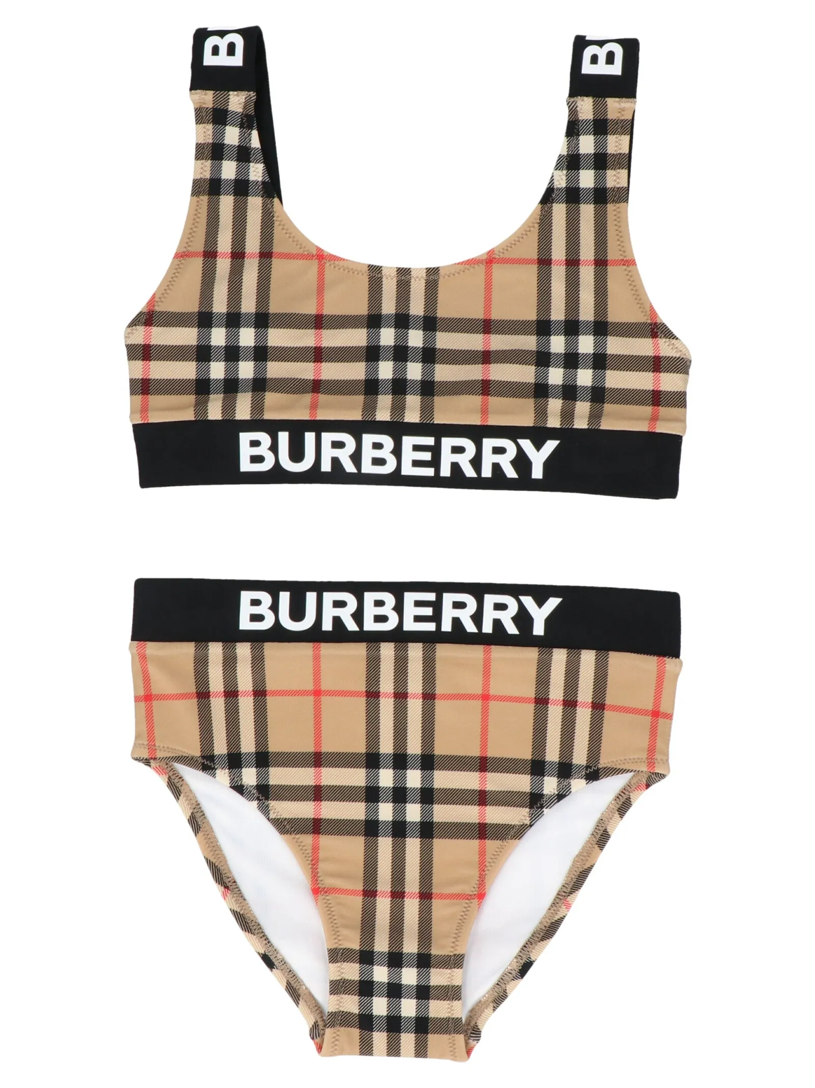 Burberry Kids Logo Band Vintage Check Bikini Set