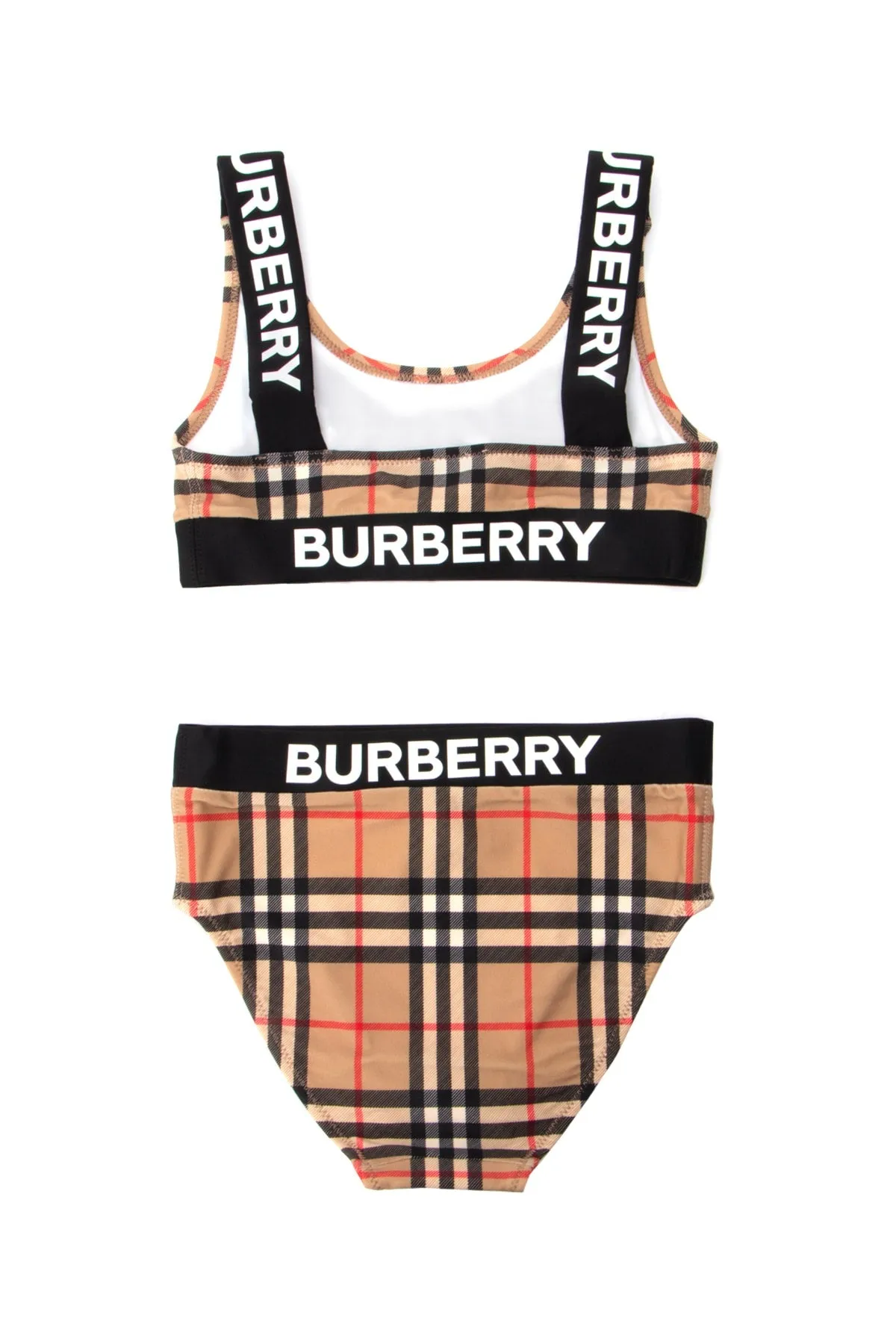 Burberry Kids Logo Band Vintage Check Bikini Set