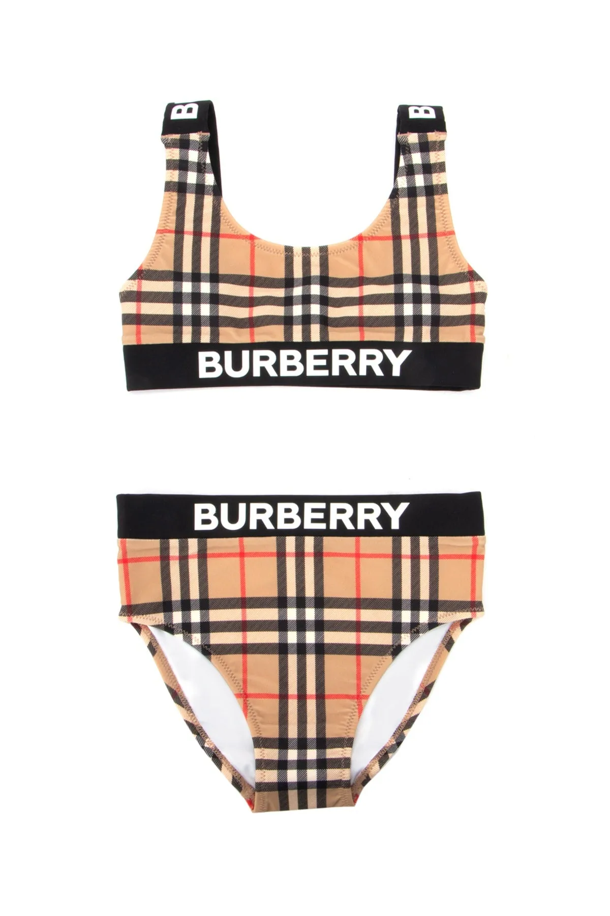 Burberry Kids Logo Band Vintage Check Bikini Set