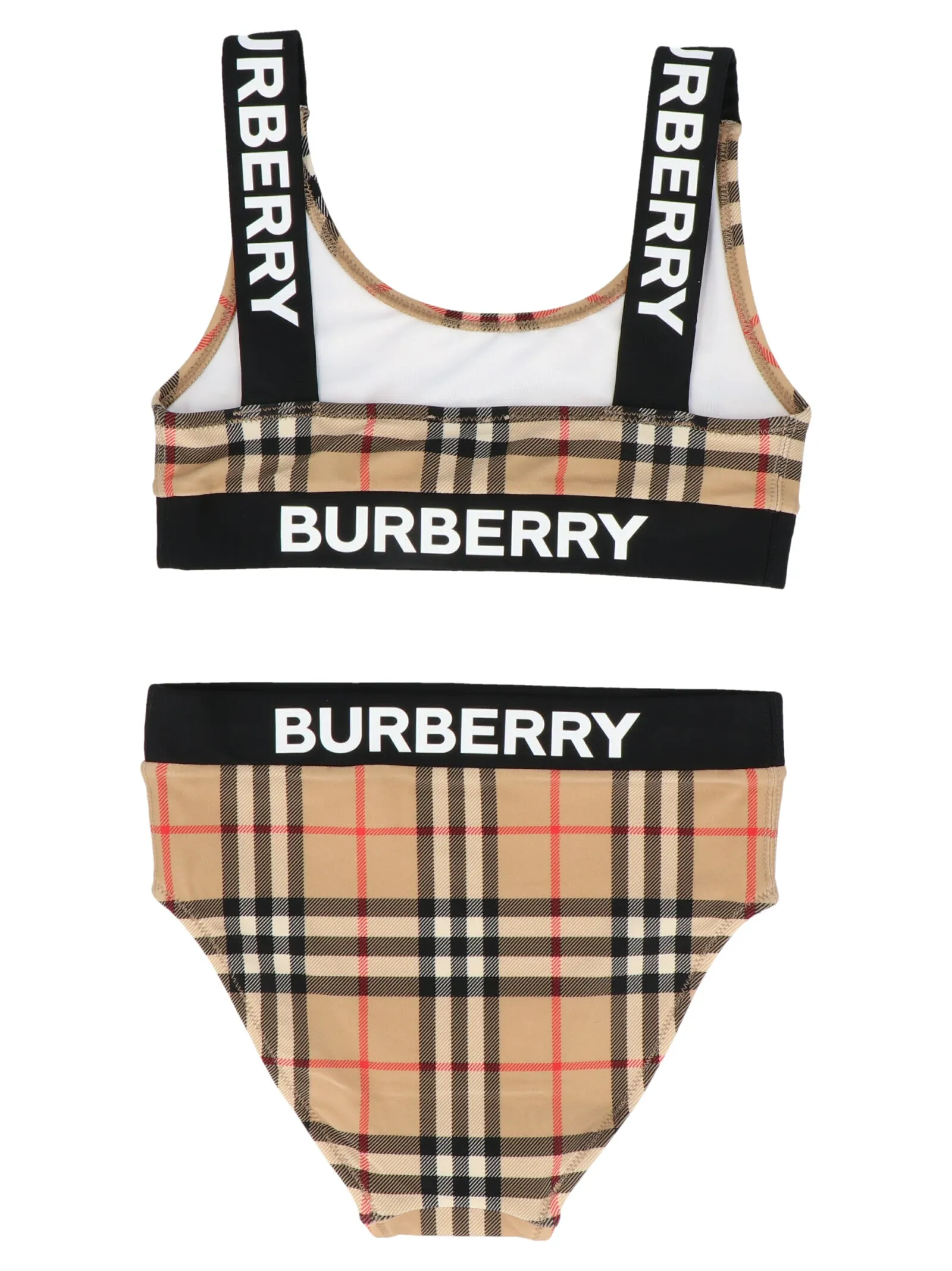 Burberry Kids Logo Band Vintage Check Bikini Set
